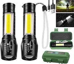2 Mini Linterna Led Recargable Bolsill
