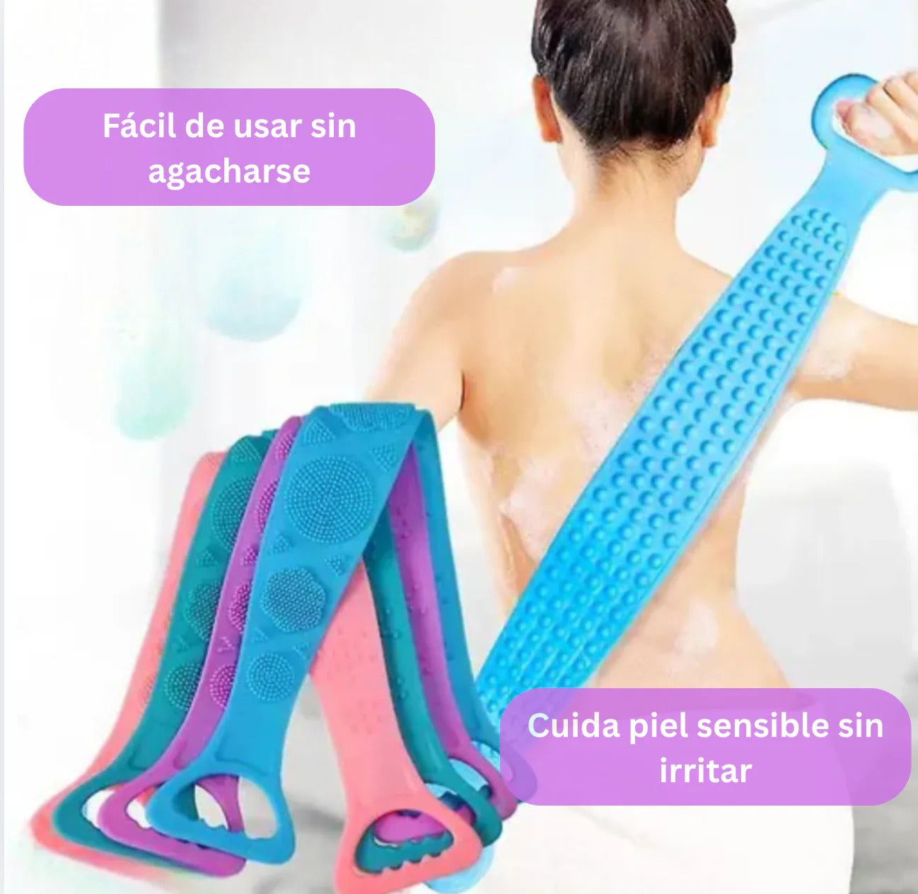 CEPILLO MASAJEADOR CORPORAL LARGO SILICONA – Barrio Meiggs