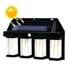 Foco Solar con Sensor 4 Ampolletas